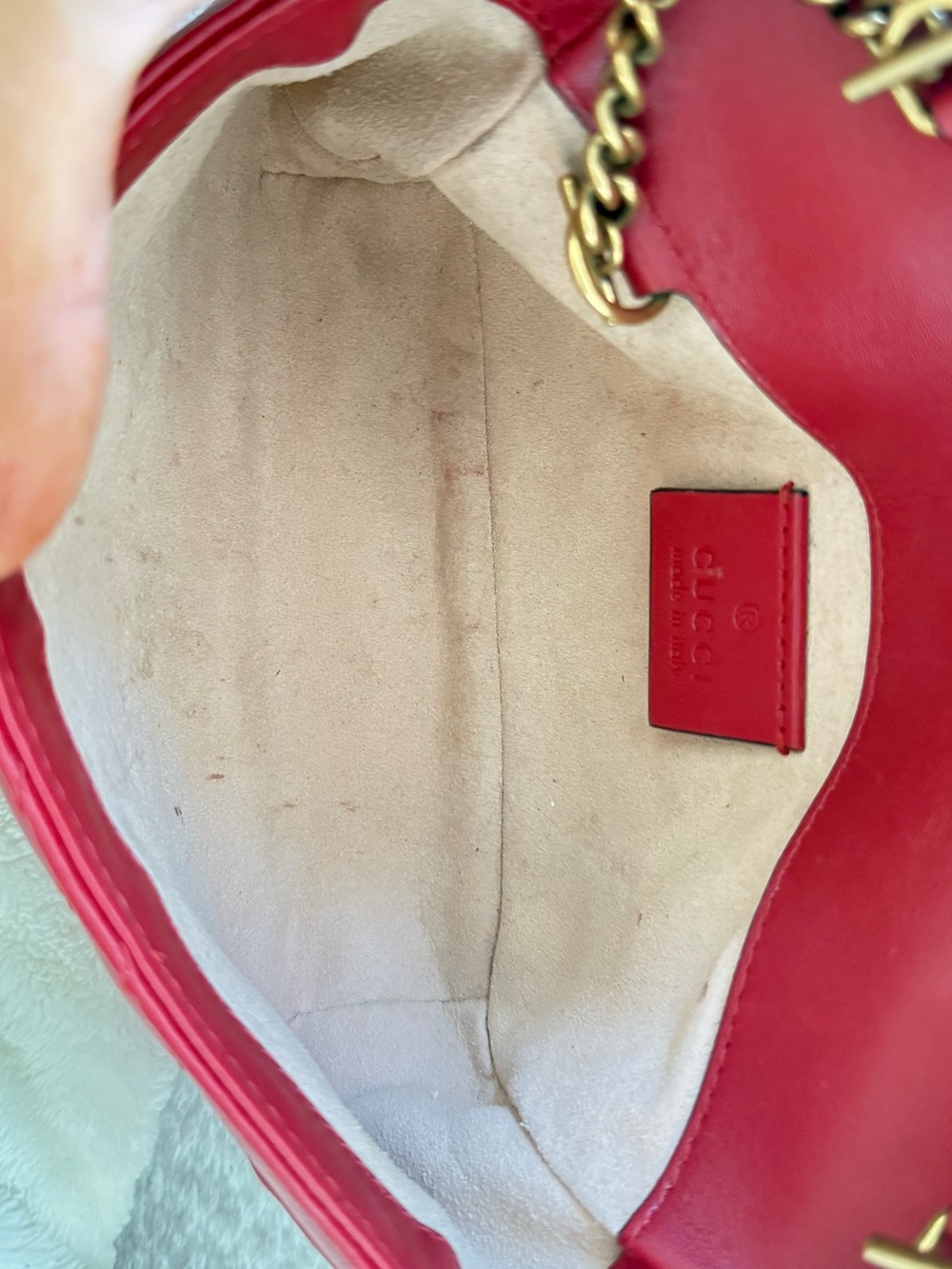 Gucci Super Mini Marmont Matelassé Leather Chain Crossbody Bag - Picture 8 of 17